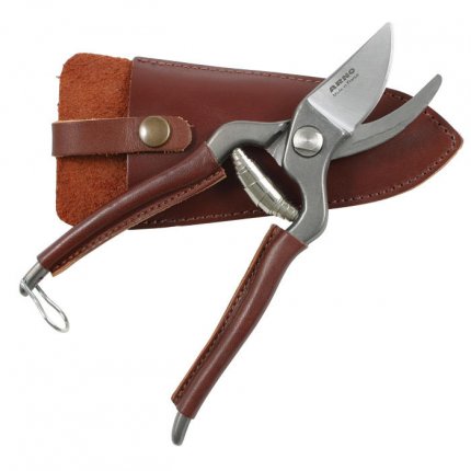 Arno Secateurs Small - Leather Handles - Leather Pouch