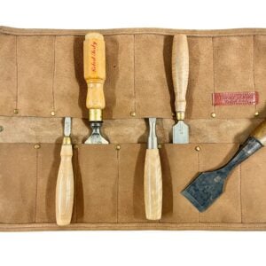 Split Leather Suede Tool Roll - 15 Pocket