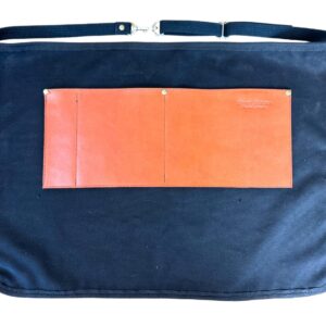Workshop Waist Apron - Full Grain Leather & Black Canvas